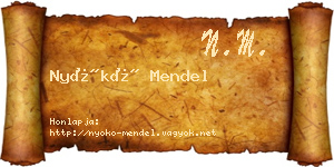 Nyókó Mendel névjegykártya